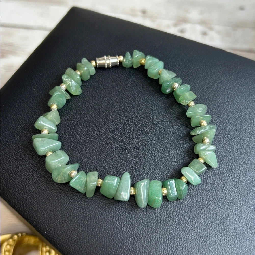 Jade Bracelet with Gold Accents